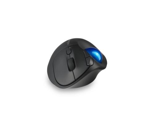 Kensington ProFit Ergo TB450 Trackball Wireless Mouse, RF Wireless + Bluetooth, 1600 DPI, Black/Blue