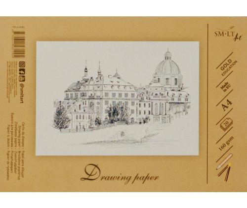 Drawing and sketching paper SMLT A4, 160 g/m2, 20 sheets, glued