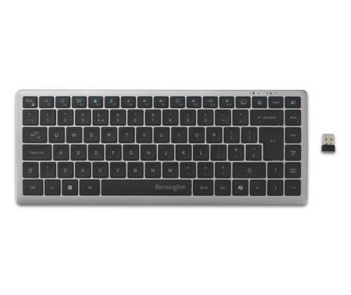 Kensington KB435 EQ Rechargeable Multi-Device Compact Keyboard RF+BT, US, Space Grey