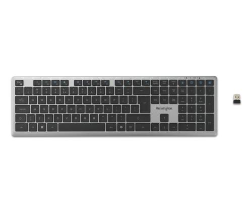 Kensington KB535 EQ Rechargeable Multi-Device Full Size Keyboard RF+BT, US, Space Grey