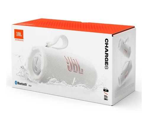 JBL Charge 6 Portable Speaker, Bluetooth, White