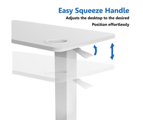 Up Up Forseti Adjustable Height Table, White