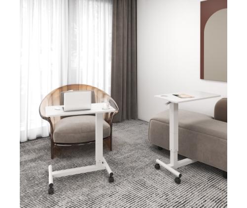 Up Up Forseti Adjustable Height Table, White