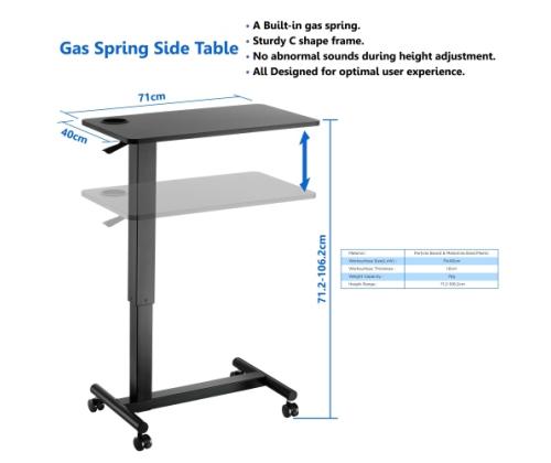 Adjustable Height Table Up Up Forseti Black