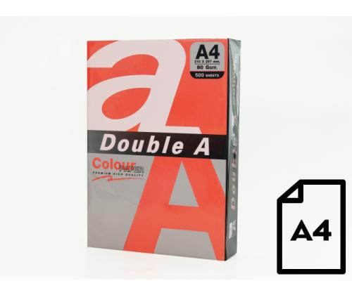 Colour paper Double A, 80g, A4, 500 sheets, Red
