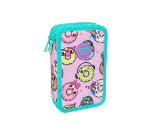 Double decker school pencil case with equipment Coolpack Jumper 2 Happy donuts