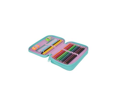 Double decker school pencil case with equipment Coolpack Jumper 2 Happy donuts