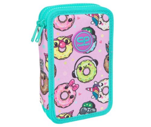 Double decker school pencil case with equipment Coolpack Jumper 2 Happy donuts