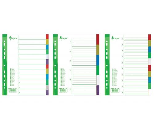 Divider Forpus, A4, 1-12 colors, plastic