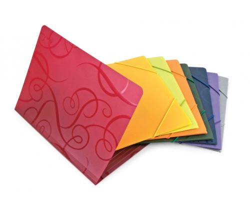 Folder with rubbers Forpus Barocco, A4, plastic, gray