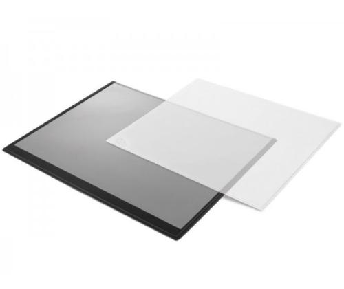 Table mat Forpus, 50x63cm, black with transparent cover Raised 1010-501