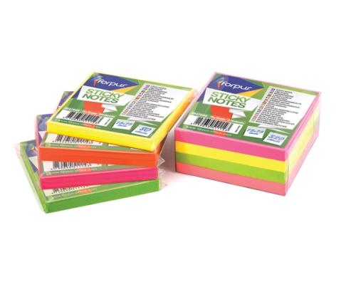 Stiky notes Forpus, Neon, 75x75mm, Yellow (1x80)