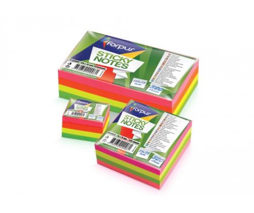 Sticky Notes Forpus, Neon, 75x75mm, assorted, cube (1x320)  0717-112