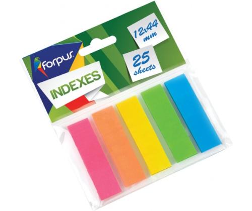 Paper-index  Forpus, 12x44mm, Assorti, Plastic (5x25)