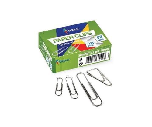 Clips Forpus, white metal, 50mm, round, corrugated (100) 1104-106