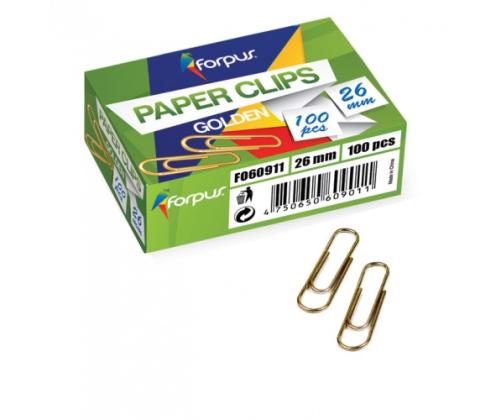 Clips Forpus, yellow metal, 26mm circular (100) 1104-006