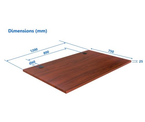Adjustable Height Table Up Up Bjorn Gray, Table top M Dark Walnut