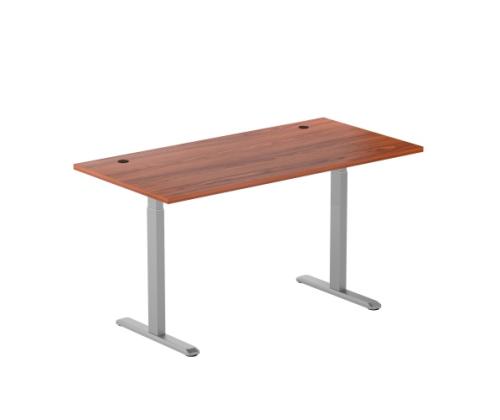 Adjustable Height Table Up Up Bjorn Gray, Table top L Dark Walnut