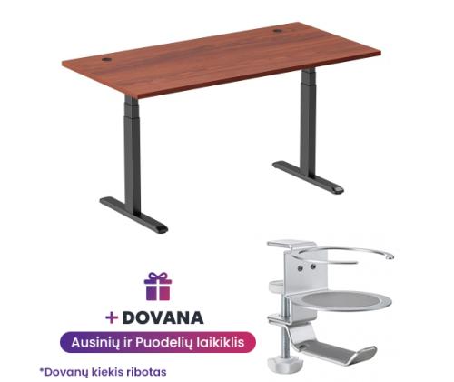 Adjustable Height Table Up Up Thor Black, Table top L Dark Walnut