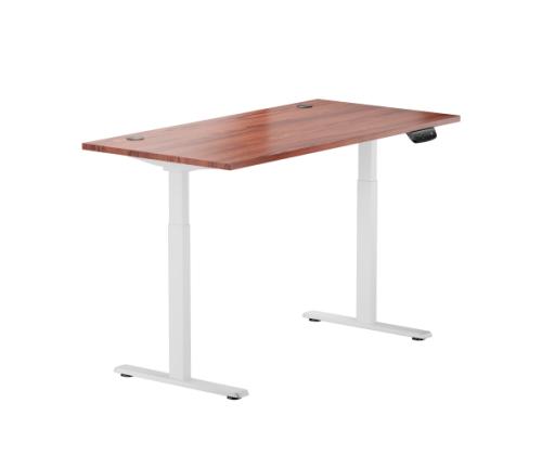 Adjustable Height Table Up Up Bjorn White, Table top L Dark Walnut