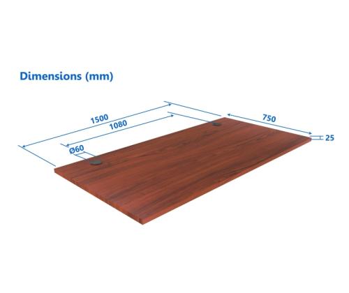 Adjustable Height Table Up Up Bjorn Gray, Table top L Dark Walnut