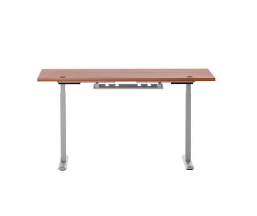 Adjustable Height Table Up Up Bjorn Gray, Table top L Dark Walnut