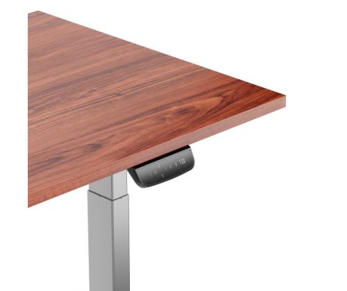 Adjustable Height Table Up Up Bjorn Gray, Table top L Dark Walnut