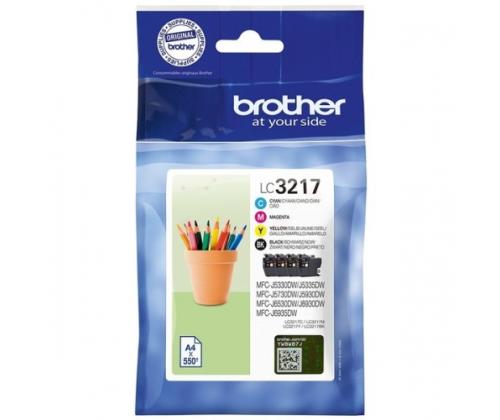 Brother LC3217 (LC3217VALDR) Ink Cartridge Multipack, Black, Cyan, Magenta, Yellow
