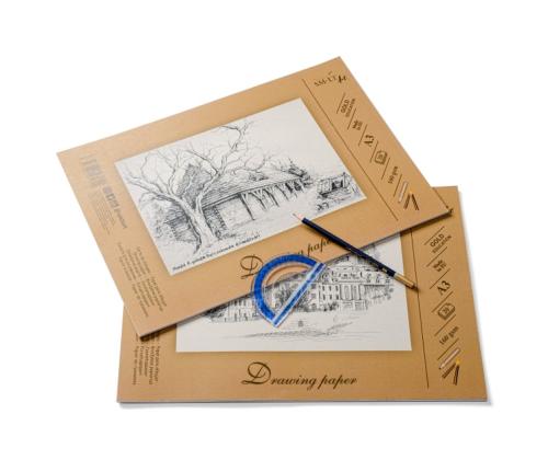 Drawing and sketching paper SMLT A3, 160 g/m2, 20 sheets, glued