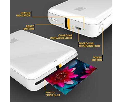 Kodak STEP Instant Mobile Photo printer Colour ZINK 2x3'' 1 ppm, Bluetooth, White