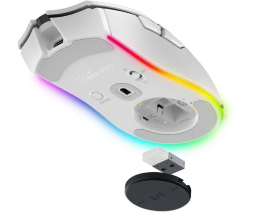 Razer Cobra Pro Wireless Gaming Mouse RF Wireless + Bluetooth + USB-C, 30000 DPI, White