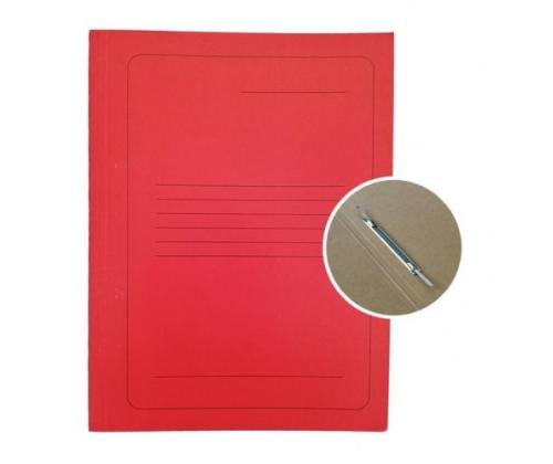 Project File A4 cardboard Smiltainis with metal clip, with print red