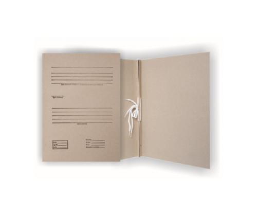 Folder SMLT, archival, A4 2cm, 400g, with 2 straps, with print, brown, cardboard