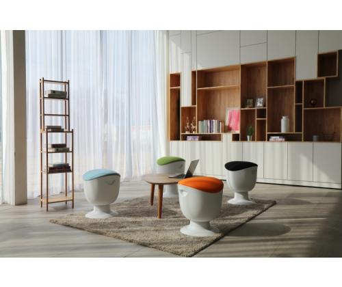 Up Up Seul ergonomic balance stool White, D47 Blue fabric