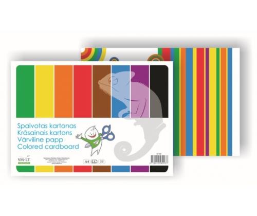 Cardboard SMLT, A4, 190 g, color, 8 sheets, single-sided