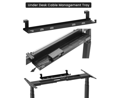 Adjustable Height Table Up Up Thor Black, Table top M White