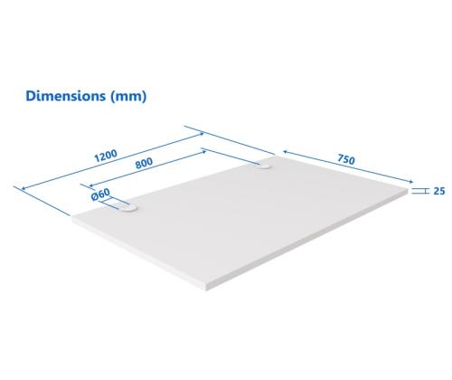Adjustable Height Table Up Up Bjorn Gray, Table top M White