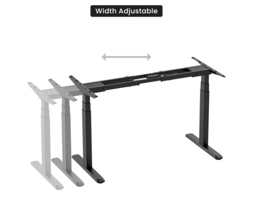 Adjustable Height Table Up Up Thor Black, Table top M White