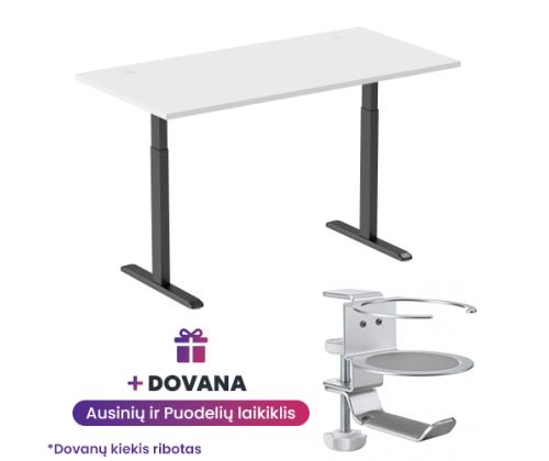 Adjustable Height Table Up Up Bjorn Black, Table top L White