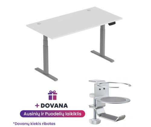 Adjustable Height Table Up Up Thor Gray, Table top L White