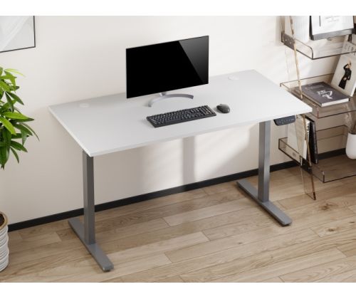 Adjustable Height Table Up Up Bjorn Gray, Table top L White