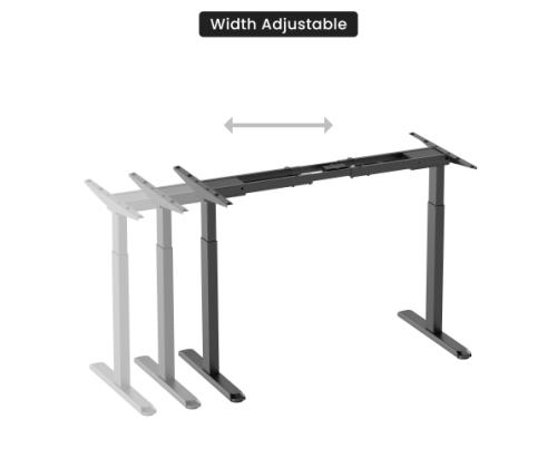 Adjustable Height Table Up Up Bjorn Black, Table top L White