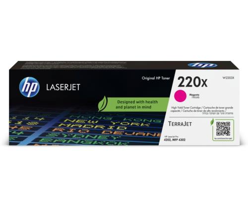 HP 220X (W2203X) Toner Cartridge, Magenta