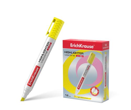Tekstimarker ERICH KRAUSE Visioline V-40, kollane