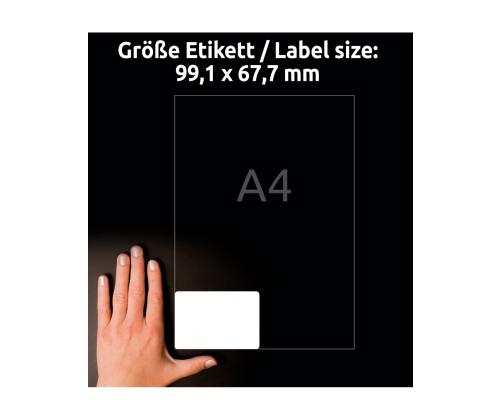 Kleebisetikett polüesterkilest ilmastikukindel AVERY Zweckform 99,1 x 67,7mm 20 lehte pakis (L4715-20)