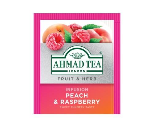 Taimetee AHMAD virsik ja vaarikas 20tk ümbrikus