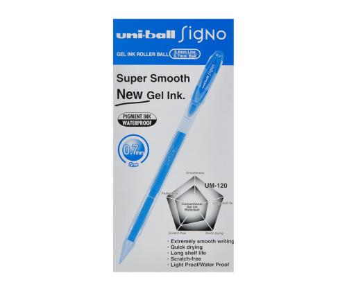 Geelpliiats korgiga UNI-BALL UM-120 0,7mm helesinine