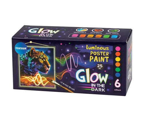 Guaššvärvid CENTRUM pimedas helendavad 6 x 25ml