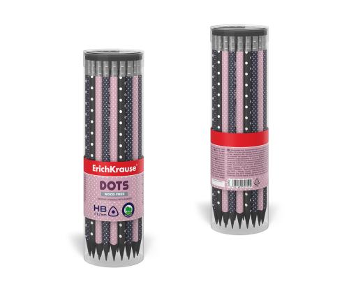 Harilik pliiats kolmnurkne ERICH KRAUSE, kustutuskummiga, Dots HB
