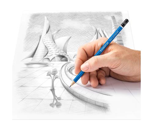 Harilik pliiats STAEDTLER Mars Lumograph 4H kummita